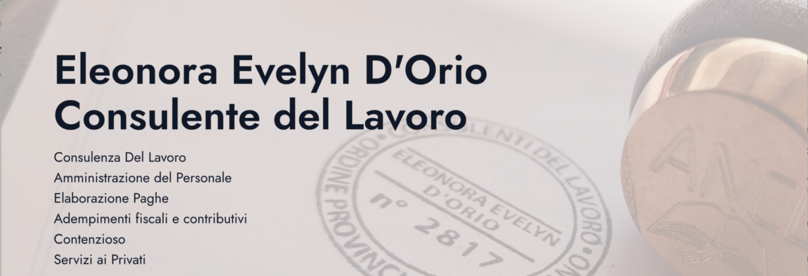 ELEONORA EVELYN D'ORIO – Consulente del Lavoro